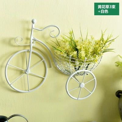 Creative Bicycle European-Style Iron Wall Decoration and Wall Hanging Flower Stand Flower Basket Living Room Balcony Wall Hanging Flower Basket Decorations