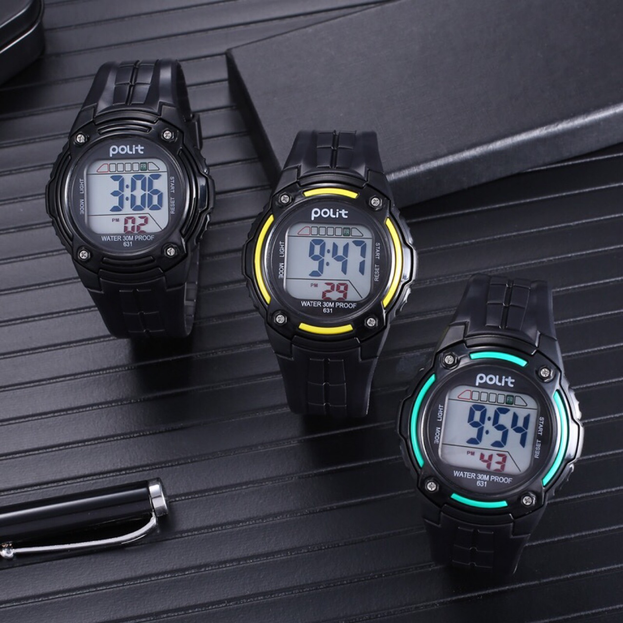 批发电子表男学生电子表考试用防水表青少年夜光大字手表闹钟手表