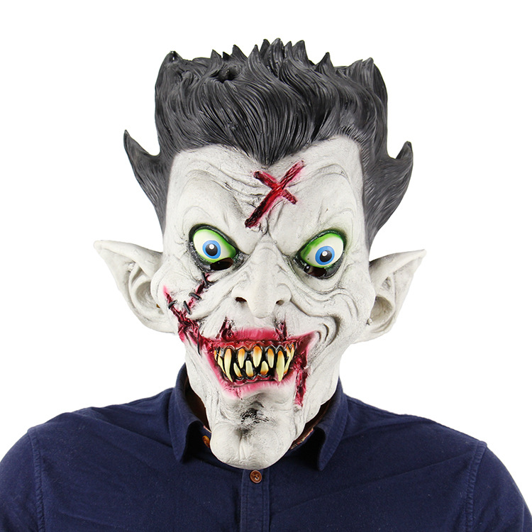 万圣节僵尸乳胶头套批发 搞怪吓人装扮丧尸面具 可定做