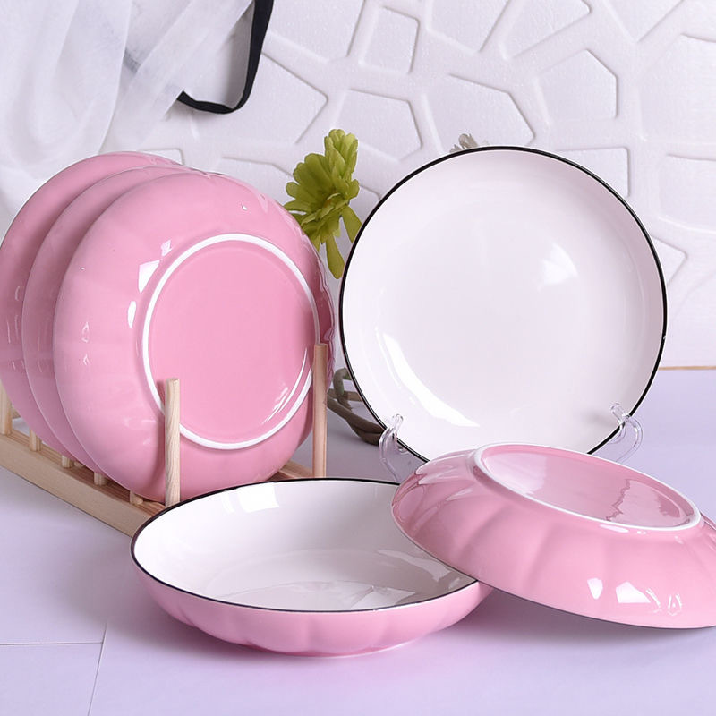 家用陶瓷餐具8英寸彩色南瓜盘碟创意网红餐具绑赠盘地推礼品