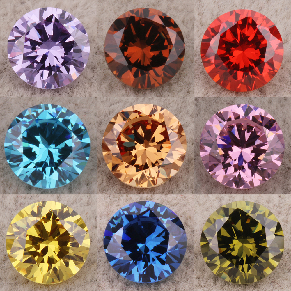 梧州宝石3a高品质圆形锆石裸石 4mm人工合成氧化锆特殊仿钻石切工