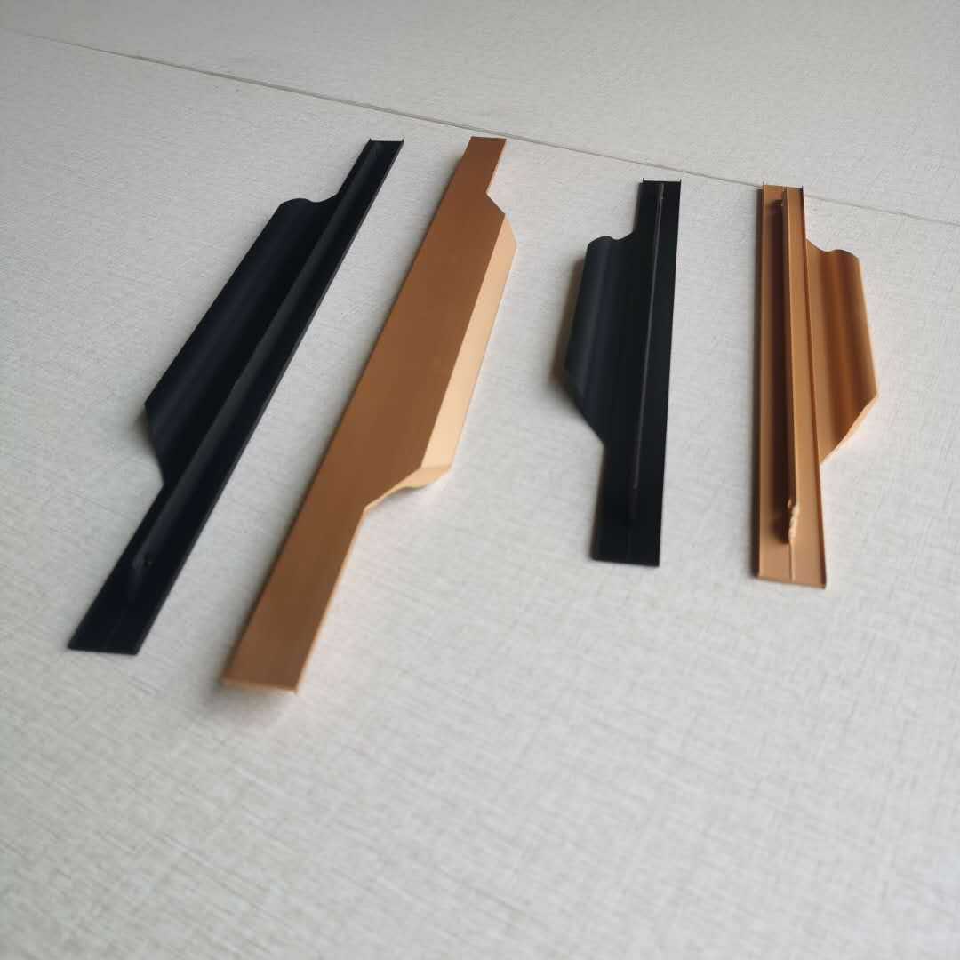 028轻奢柜门封边拉手定制铝合金明装拇指款f款隐形橱柜衣柜门把手