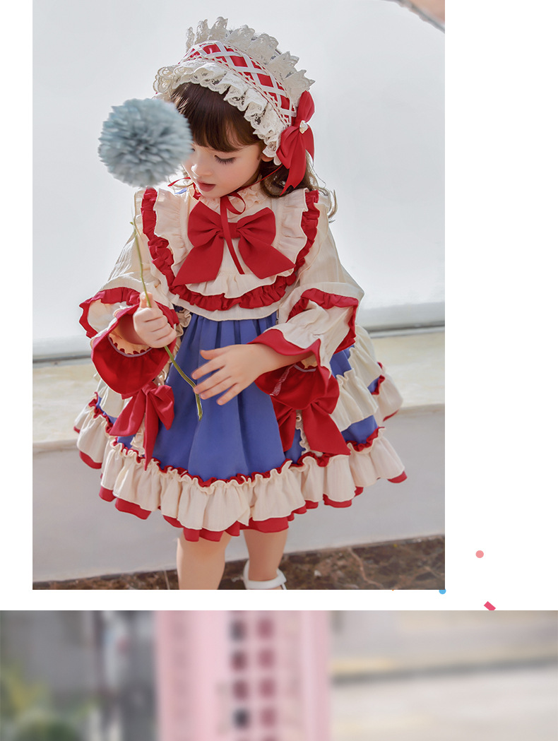 现货原创秋冬新款洛丽塔儿童裙女孩lolita洋装女童长袖连衣裙公主