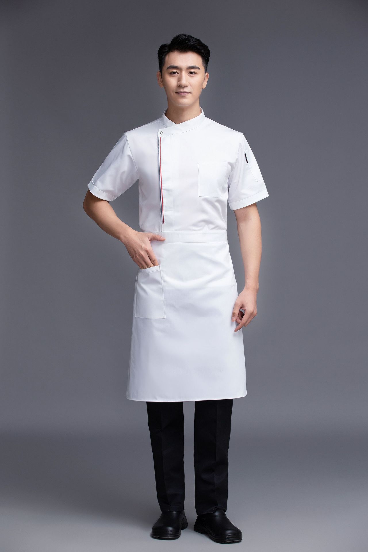 围裙厨师配套围裙半截餐饮厨房厨师后厨大厨围腰工作服半身男女