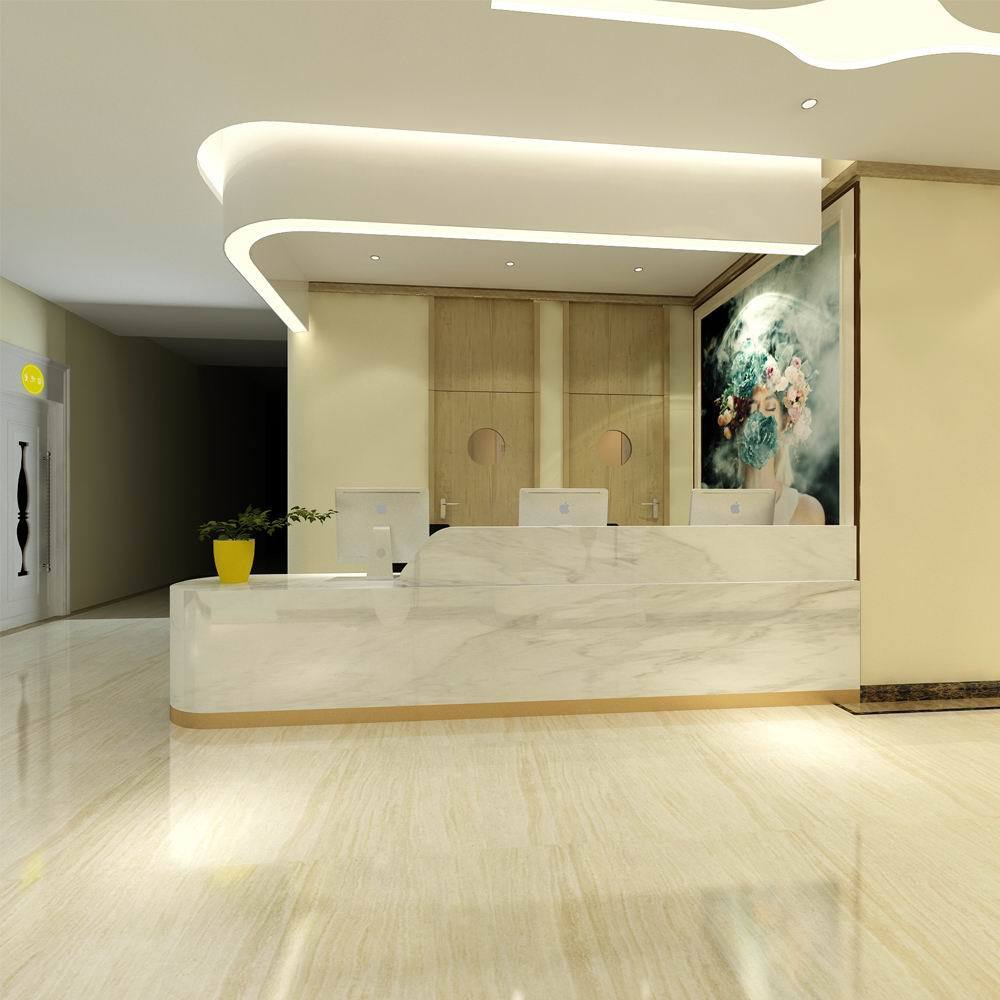 烤漆美容院前台接待台护士站工作台口腔医院收银台吧台高端定做