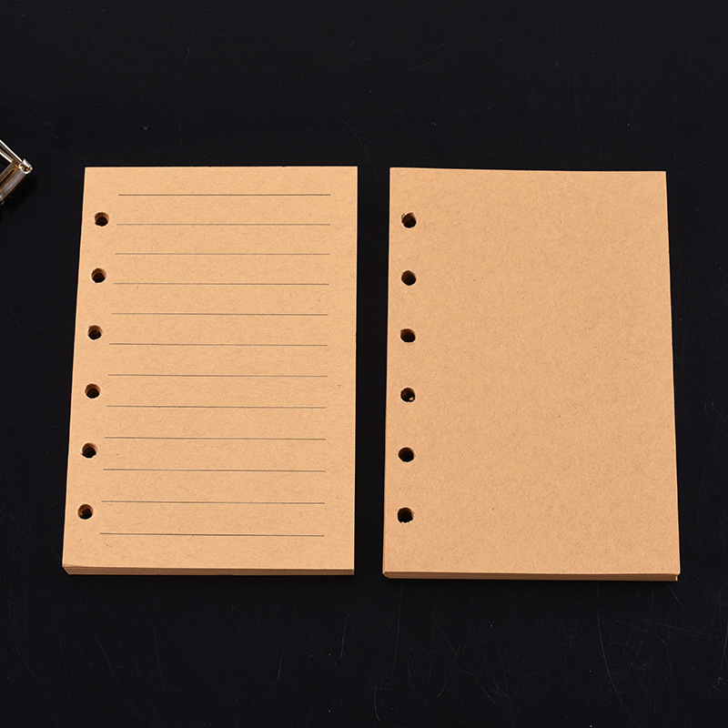 厂家批发a5活页内芯手账笔记本 黄牛皮纸6孔活页替芯记事本现货