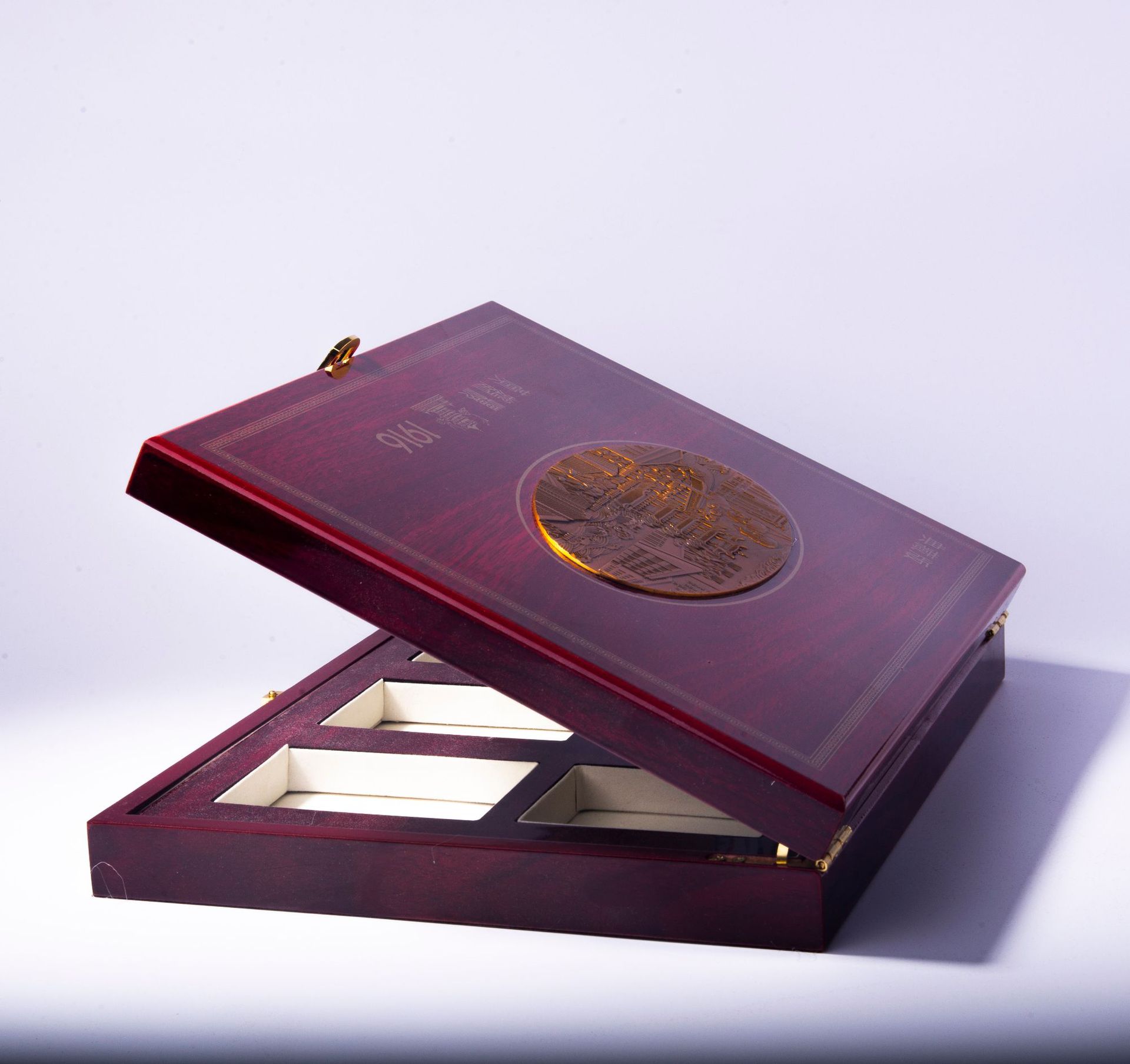 定制批发精美木盒金银币纪念币盒收藏盒徽章勋章礼品盒奖杯盒logo