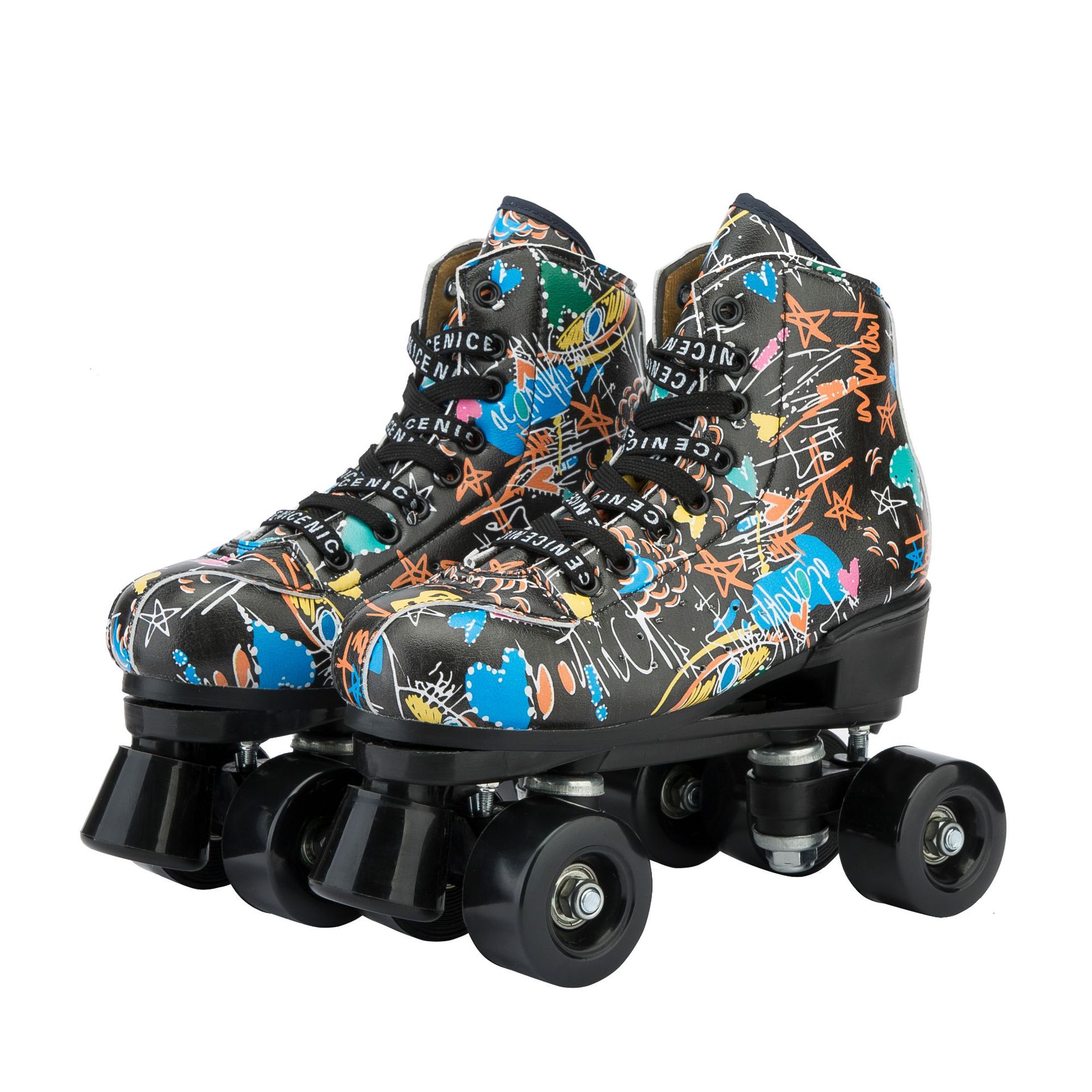 一件代发双排轮滑鞋滚轴四轮旱冰老式溜冰专业初学溜冰场厂家直销