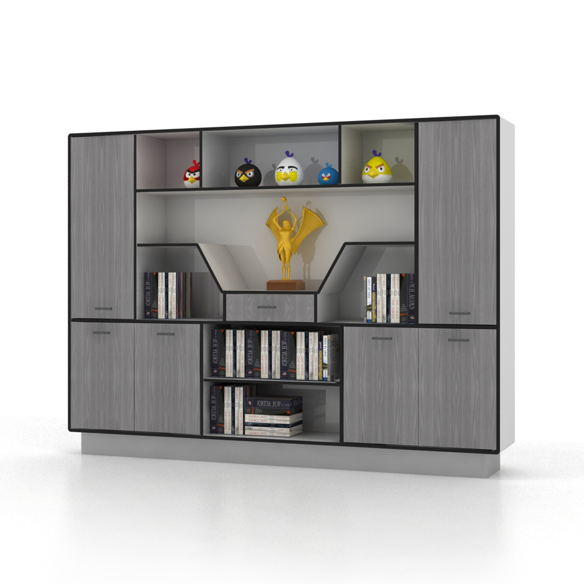 理邦家具办公室文件柜背景柜档案资料储物板式木质书柜展示柜高柜