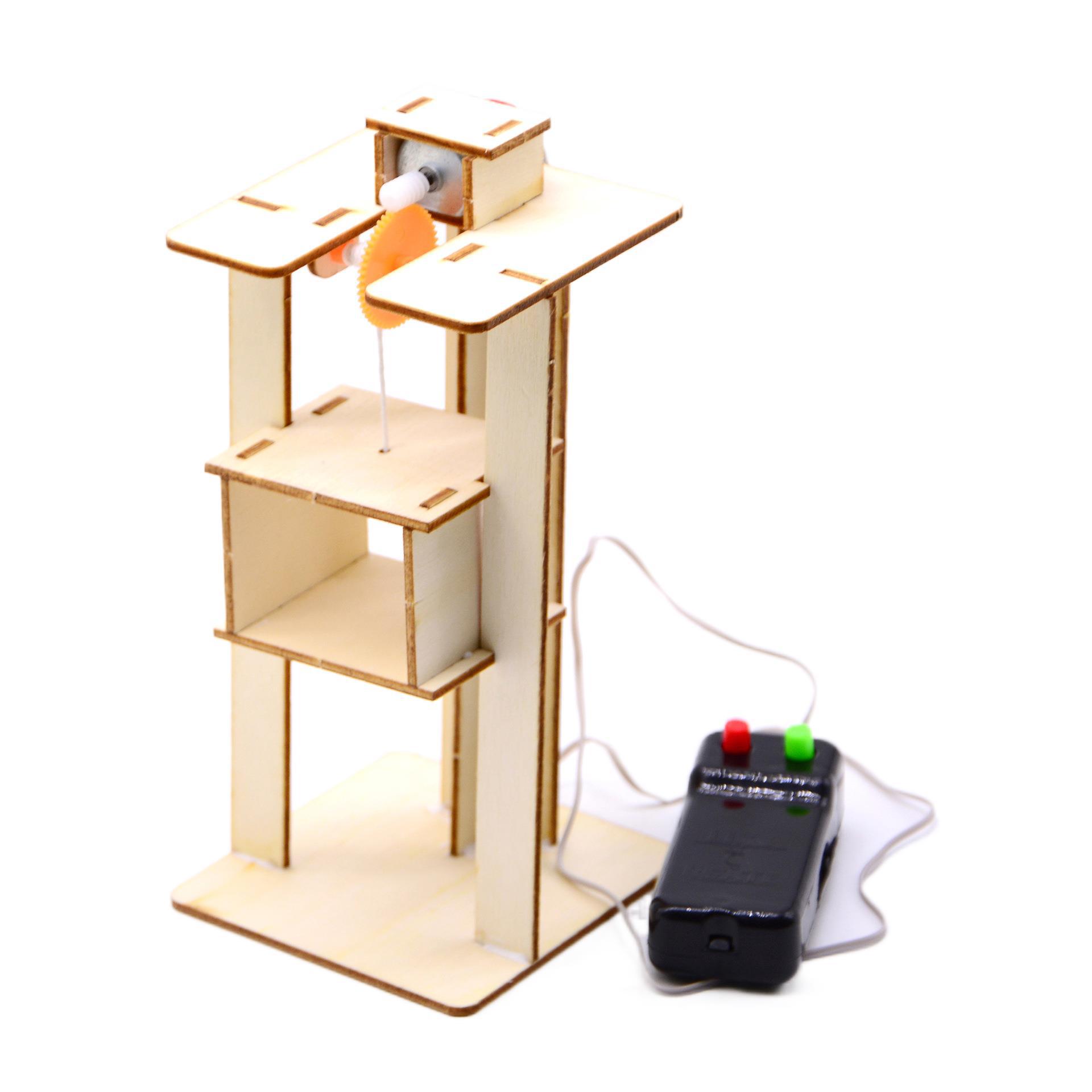 儿童科学小制作小发明自制电梯升降机小学生益智手工科玩教具材料