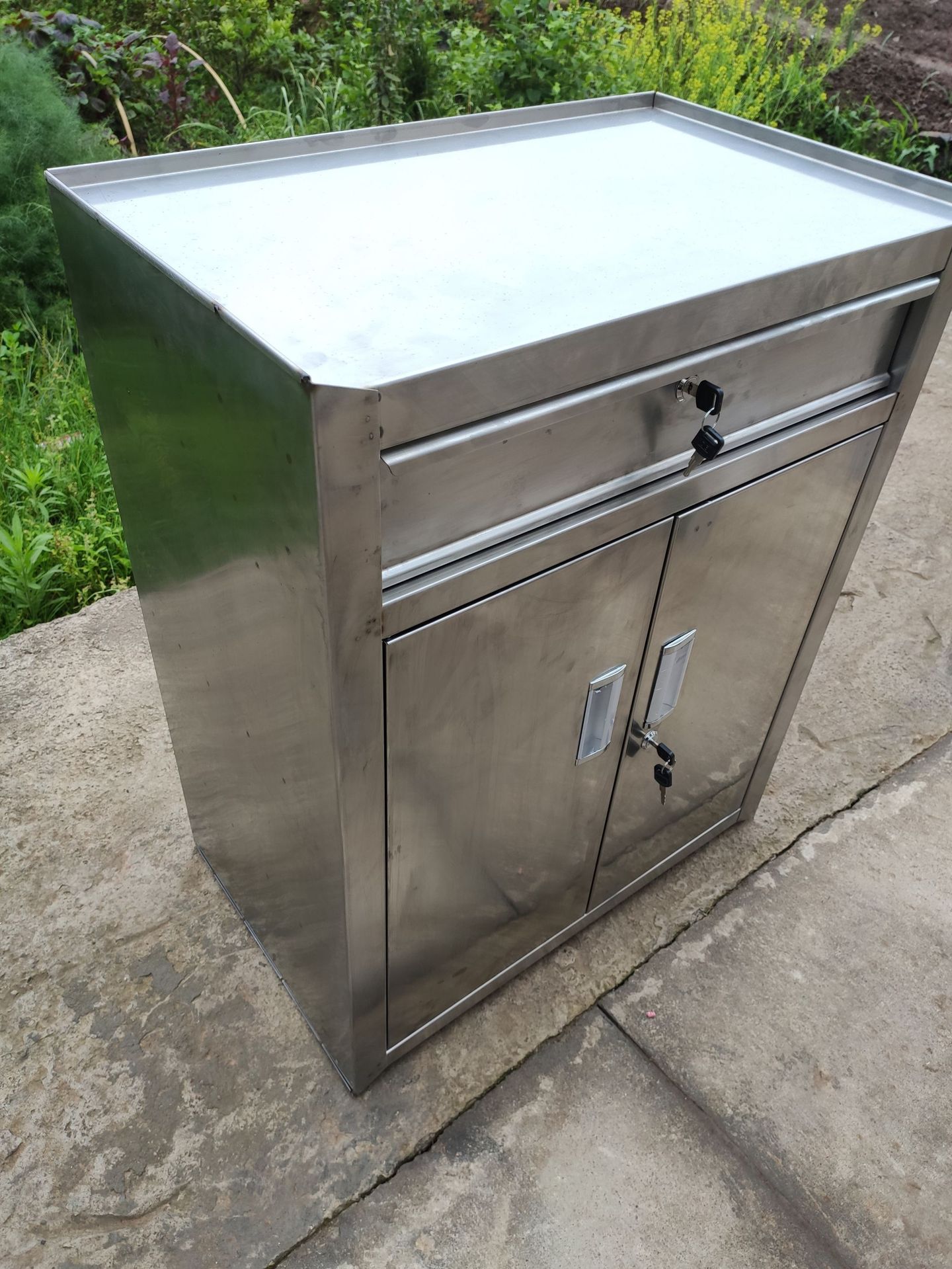 304不锈钢工具柜 带抽屉文件矮柜带锁收纳储物活动柜 重型工具柜