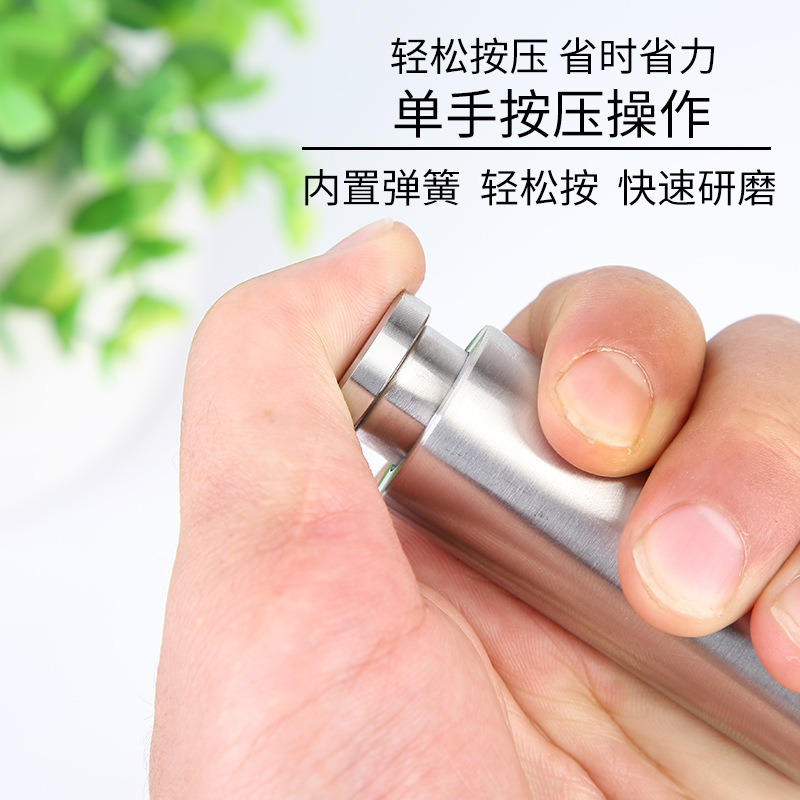 Cross-Border Hot Stainless Steel Hand Push Style Pepper Grinder Household Grinder Factory Direct Sales Wholesale