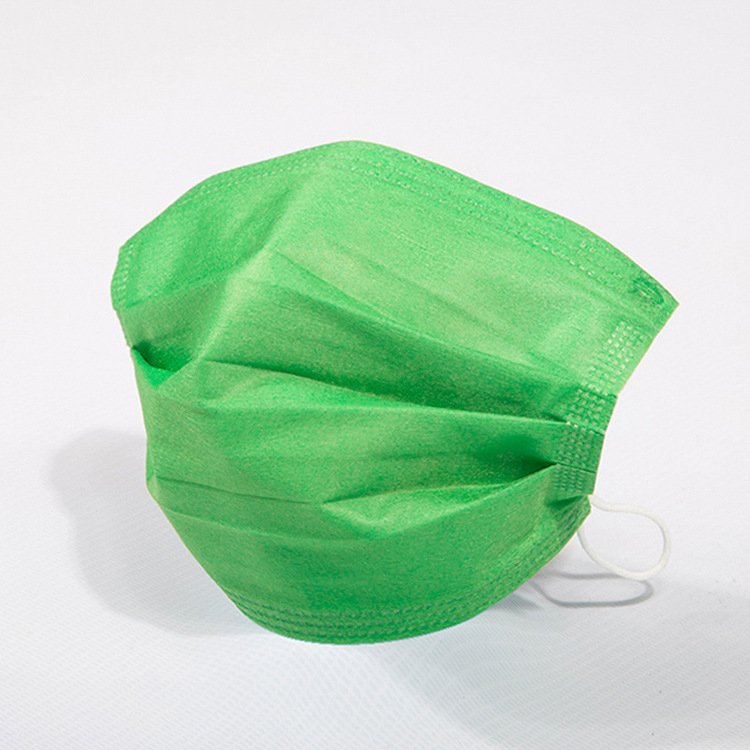 果绿色口罩成人印花一次性口罩民用三层溶喷布批发logo可定