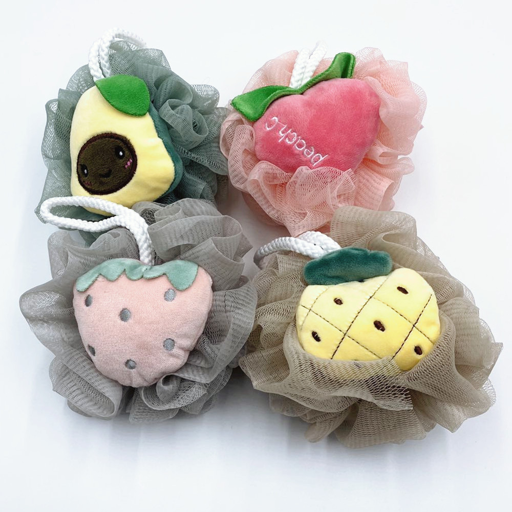 New Fruit Shape Mesh Sponge Cute Cute Master Loofah Large Anti-Scattered Bath Mesh Sponge Back Rub