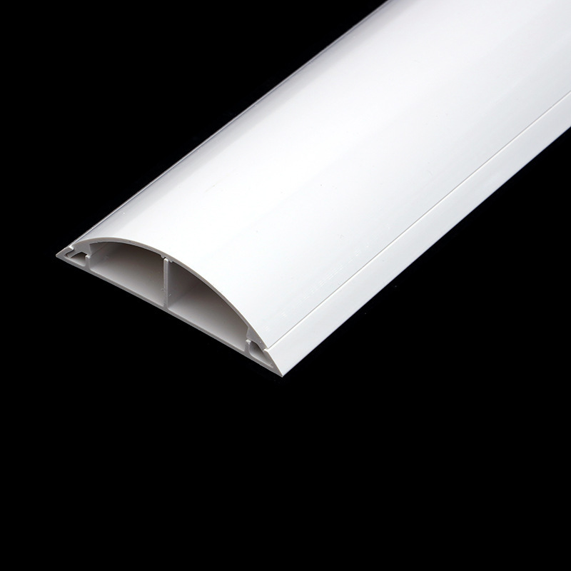 4号地槽 加厚5号pvc地槽半圆形弧形明装地面防踩塑料线槽-阿里巴巴