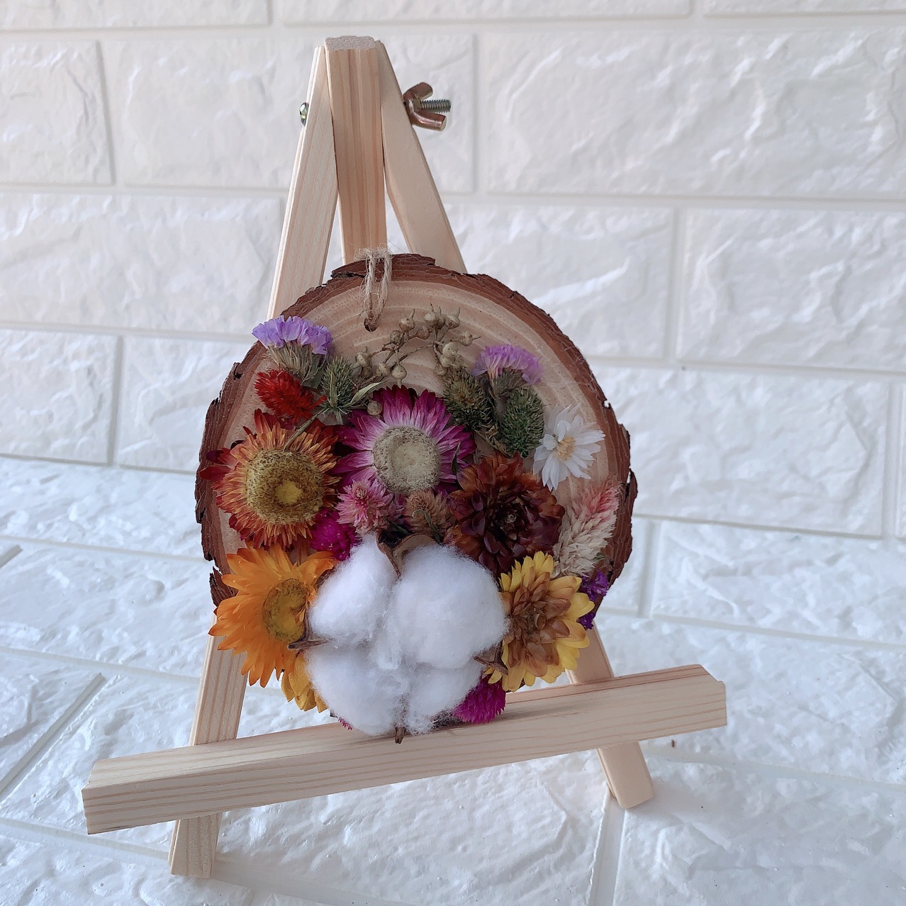 创意干花年轮木片 diy创意手工制作材料包 暖场活动各种活动专用