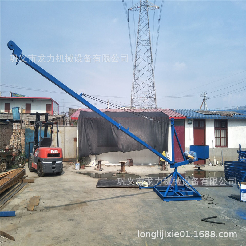 鱼塘池塘码头岸边厂库水库装车卸货渔船220v380v移动小型吊机起重