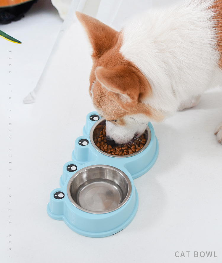狗碗狗狗双碗不锈钢狗食盆猫盆猫碗泰迪幼犬小狗饭盆宠物用品批发-阿