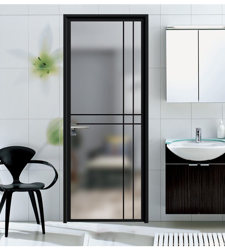 铝合金平开门定作钢化玻璃厨卫浴室门厨房门卫生间门佛山工厂