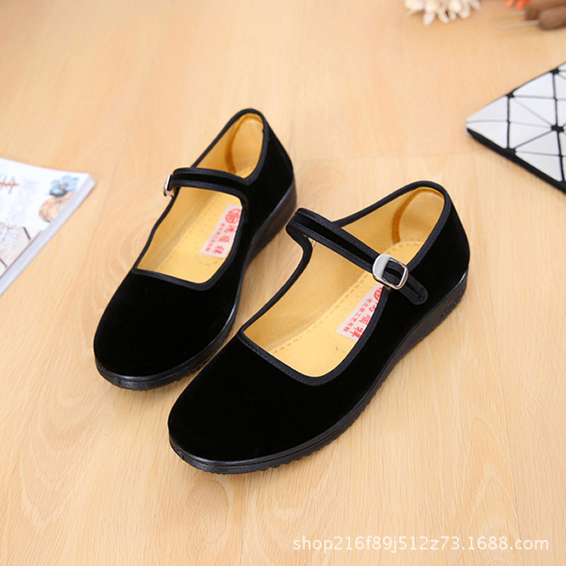 Old Beijing Cloth Shoes Dance Performance Flat Etiquette Casual Shoes Breathable Non-Slip Soft Bottom Shoes for Work Generation Square Mouth