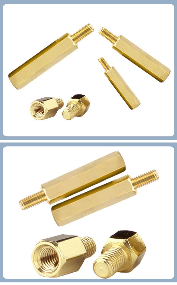 热销 单通六角铜柱 单头机箱电路板接线柱m2*21 3-m2*40 3