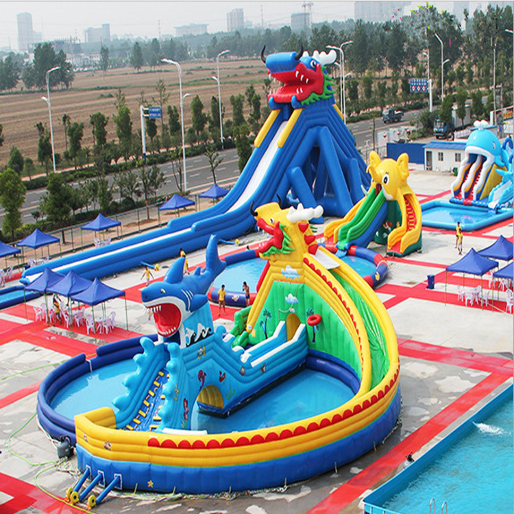 水上乐园大型充气滑梯组合移动支架水池成人儿童闯冲关游乐设备