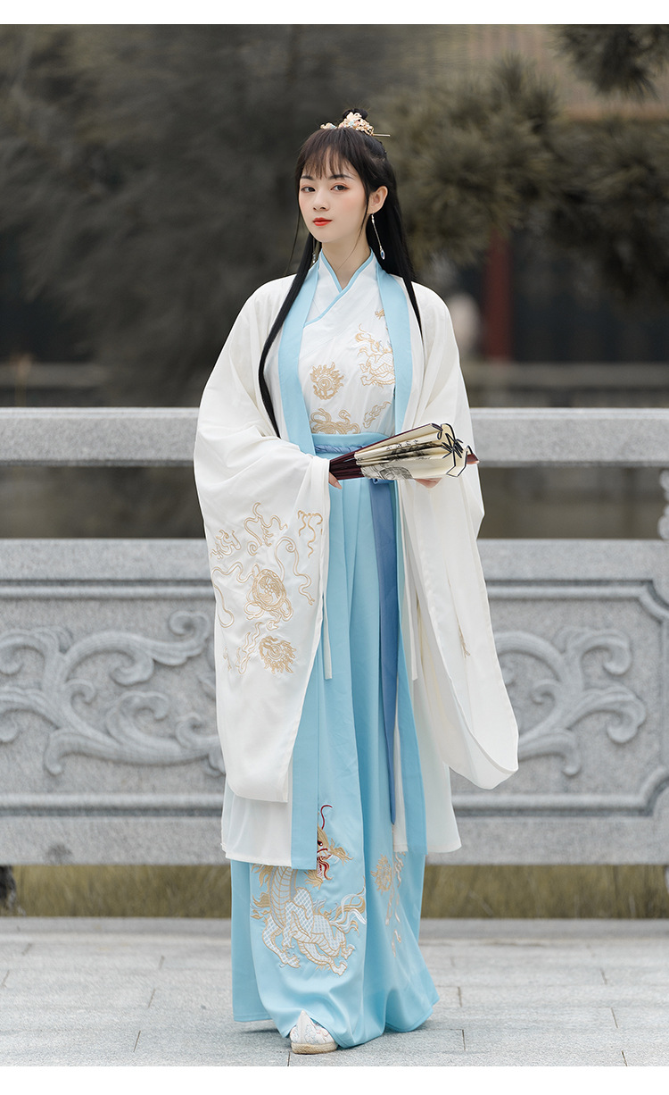 9293#原创绣花大氅汉服氅衣广袖大袖衫非古装外套情侣cp装套装