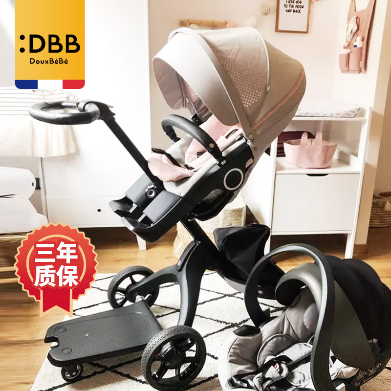 douxbebe折叠高景观婴儿推车 轻便双向婴儿车可坐可躺儿童手推车