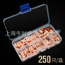 跨境电商 铜连接管250PCS 小铜管GT1-6mm紫铜直管盒装毛细管组合