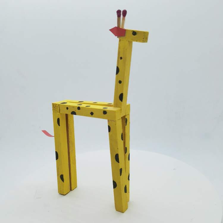 幼儿园手工diy科技制作创意益智玩具长颈鹿科学实验拼装模型材料