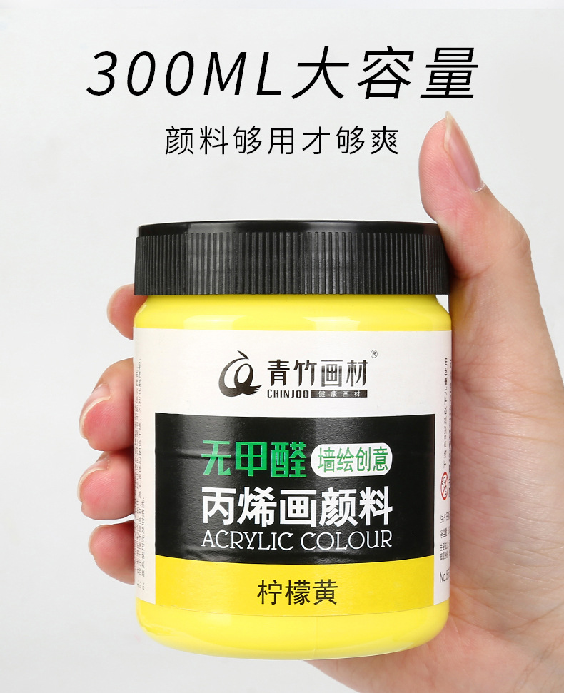 青竹300ml丙烯颜料diy墙绘丙烯室外专用材料彩绘防水抗晒丙烯颜料