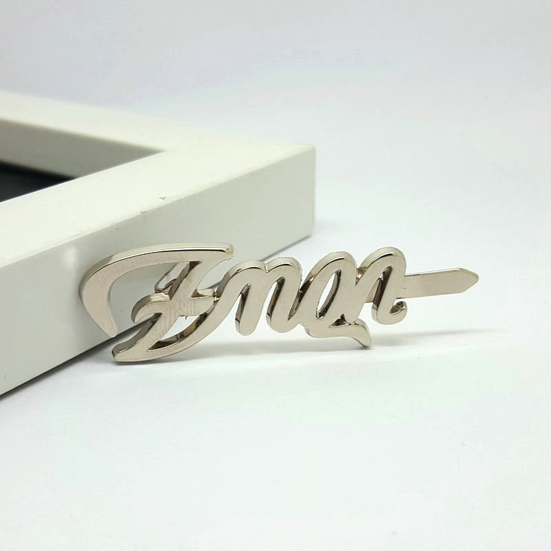 [500 Customization] English Letters Metal Tag to Picture Proofing Custom Pure Logo Metal Pin Signs