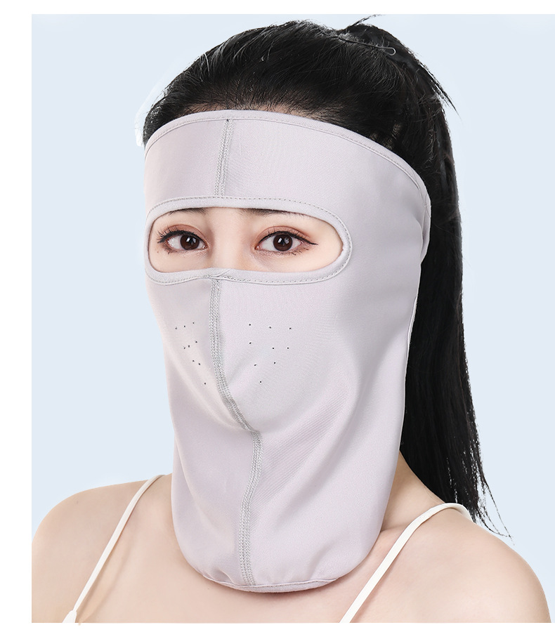 夏季骑行防晒冰丝棉面罩全脸杨柳絮电动车防风尘蒙面口罩男女代发