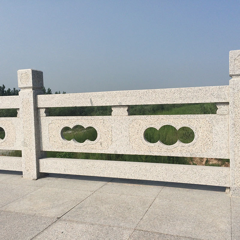 批发五莲花桥栏杆天然石材花岗岩桥栏杆定制五莲花异型石材