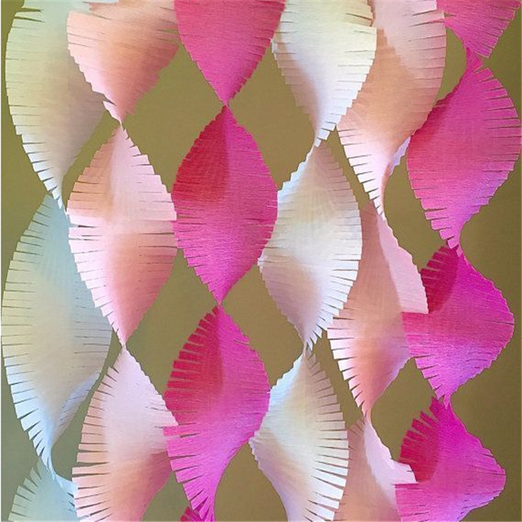 派对装饰彩带 皱纹纸流苏彩带 纸质螺旋吊饰 皱纹纸毛条 拉花