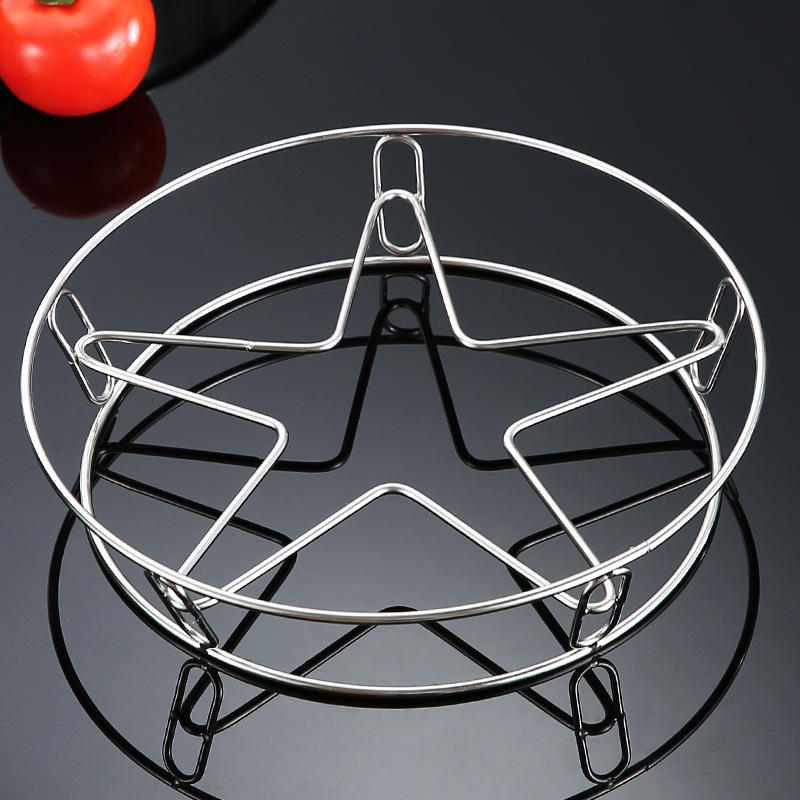 圆形不锈钢锅架锅圈加粗锅垫双层隔热防烫架置物架炒锅架收纳架