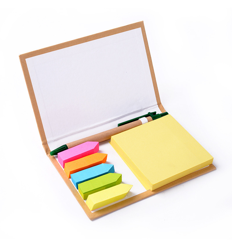 多功能环保牛皮纸壳便利贴荧光色纸箭头彩色留言贴带笔记事贴现货