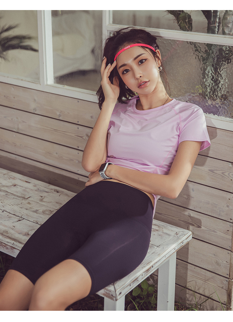 2020日韩国新款健身裤女 户外运动弹力紧身五分短裤瑜伽服批发