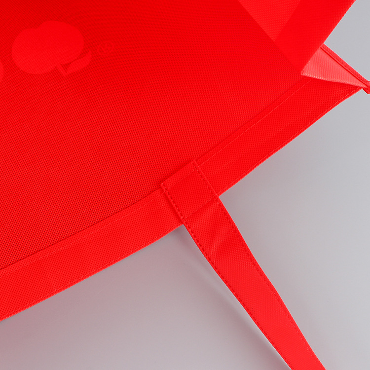 现货红色无纺布手提袋定制logo 门店促销无纺布购物袋礼品袋批发