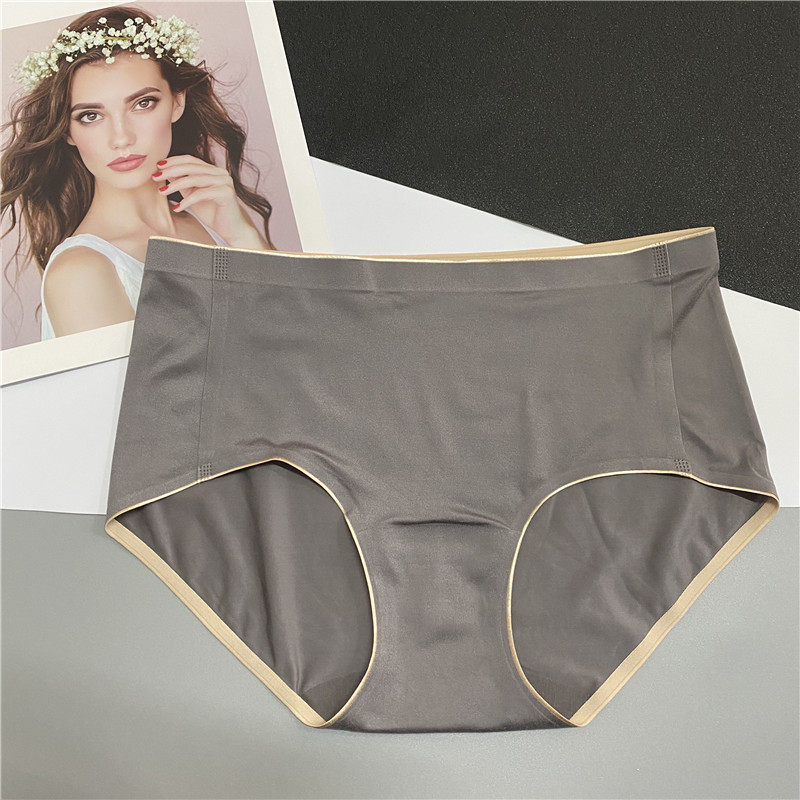 秋冬中腰磨毛无痕棉裆透气舒适肤色内裤 针织柔软提臀女士三角裤