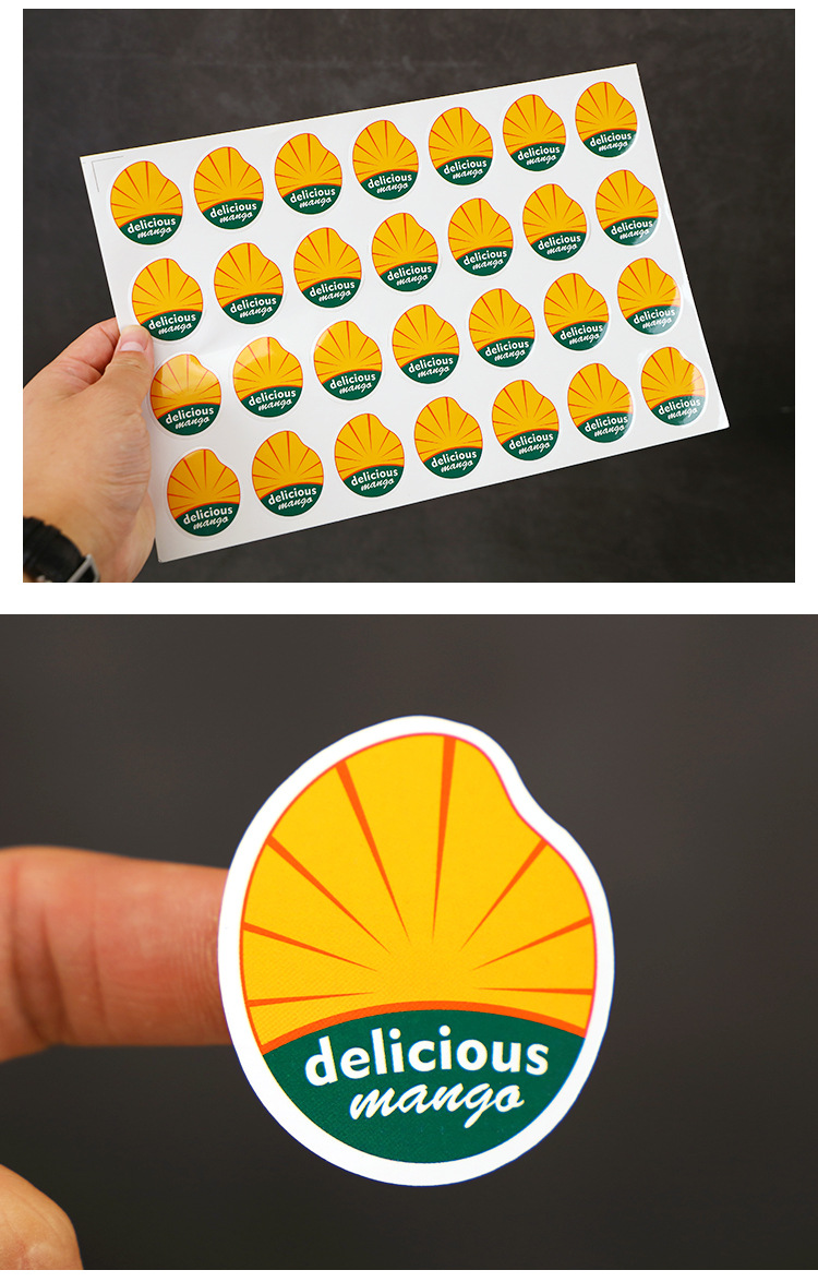 芒果不干胶贴纸泰国贵妃芒果标签贴水果商标覆膜粘纸遮疤通用贴纸