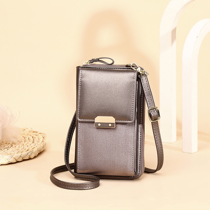 2023 New Women's Bag Mobile Phone Bag Fashion Simple Women's Shoulder Bag Messenger Bag Korean Lock Latch Small Square Bag