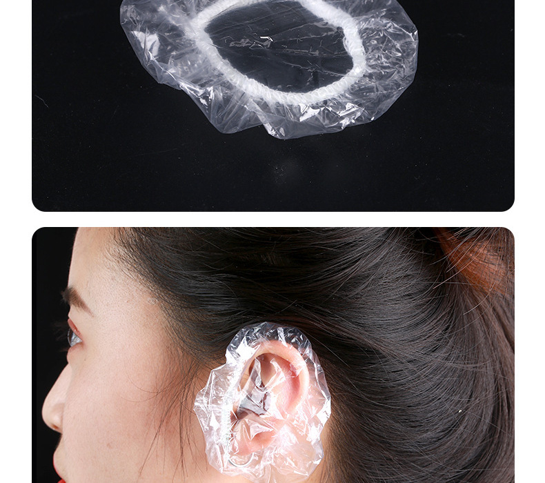 批发一次性耳套罩塑料防水耳朵防护染发焗油pe防护耳罩加厚款现货