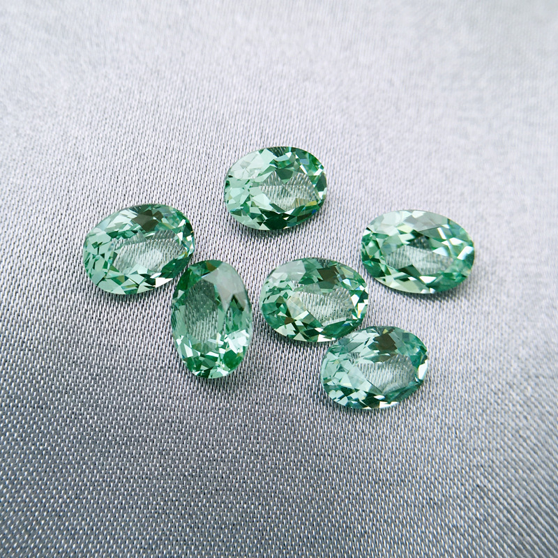 供应培育旦形 椭圆形 天然无烧 有烧绿尖晶 薄荷绿 尖晶