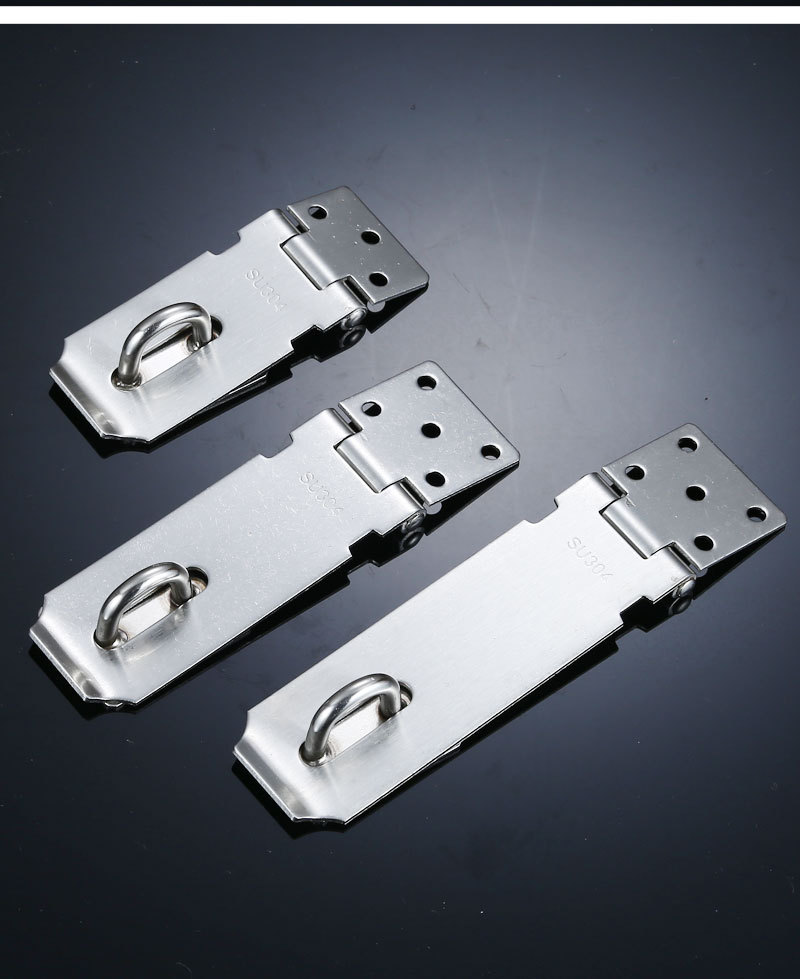 榕固304印加厚不锈钢锁牌防盗门扣 加厚锁扣栓搭扣加厚不锈钢锁扣