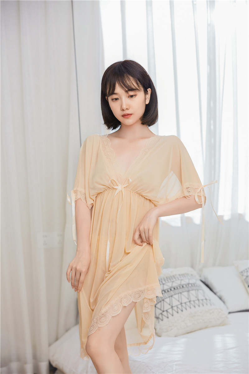 夜三点品质大码胖mm情趣内衣多色吊带裙性感睡衣涤纶透明一件代发