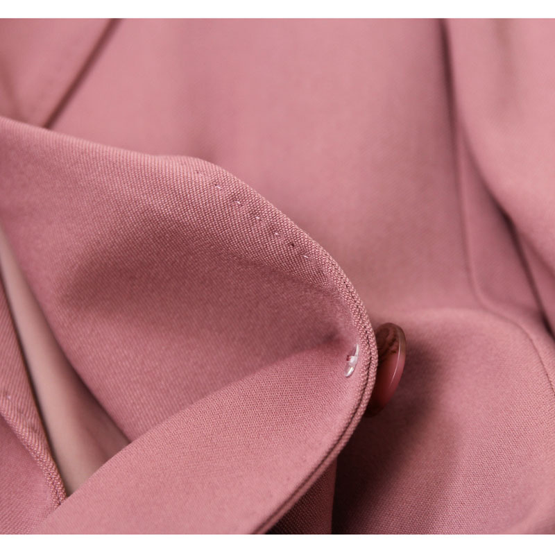 ol通勤气质 豆沙粉色 型质俱佳 一粒扣修身中长西装西服外套 女秋