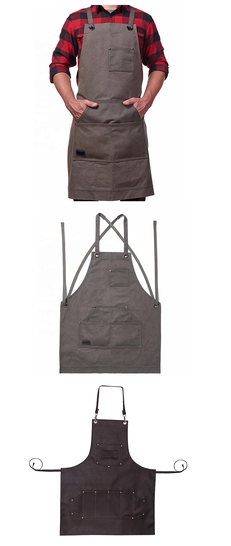 外贸围裙亚马逊围裙成人交叉围裙欧美风帆布围裙家居围裙定制logo