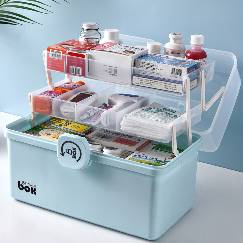 Medicine Box Household Multi-Layer Large Capacity Portable Medical Emergency Medicine Small Medicine Box Family Pack Medicine Storage Box