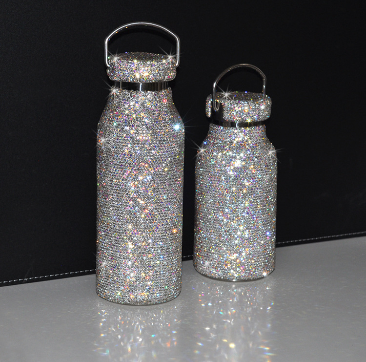 创意镶钻保温杯 水晶杯子高档贴钻 个性女生网红新款可爱潮流礼物